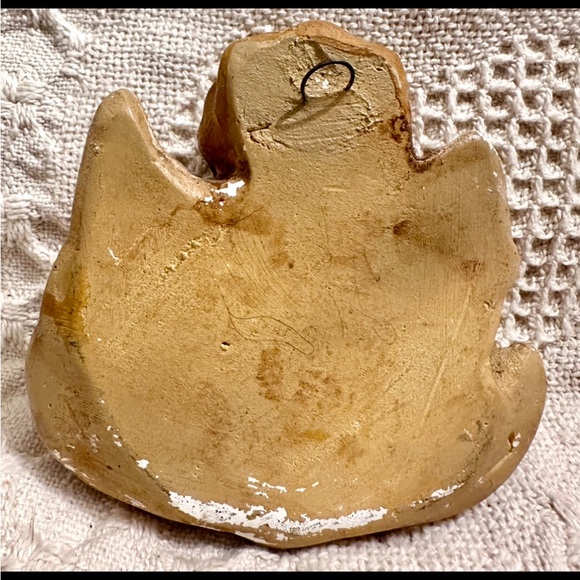 Three Cherub Heads In One Rustic Distressed Finish Wall Ornament Vtg 4x4” in - Picture 3 of 6